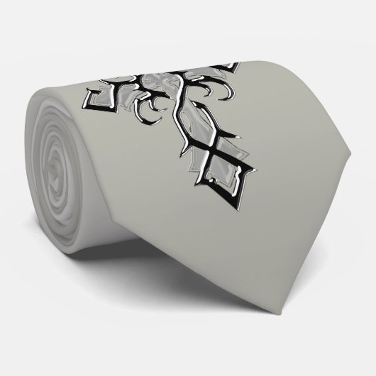 Chrome Medieval Cross Stropdas (Opgerold)