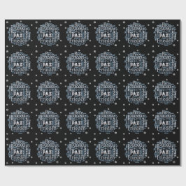 Chrome Meertalige Vrede inpakpapier op zwart