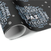 Chrome Meertalige Vrede inpakpapier op zwart (Rol Hoek)