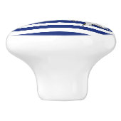 Chrome Mermaid on Nautical Navy Stripes Print Keramische Knop (Zijkant)