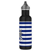 Chrome Mermaid on Nautical Stripes Waterfles (Rechts)