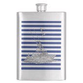 Chrome Mermaid on Navy Stripes Print Flacon (Voorkant)