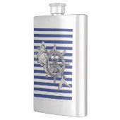 Chrome Mermaid on Navy Stripes Print Flacon (Links)