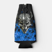 Chrome Metal Demon Skull Blue Flame Flesjeskoeler (Achterkant)