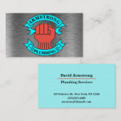 Chrome Metal Design Plumbing Repair Service Visitekaartje (Voorkant / Achterkant)