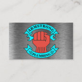 Chrome Metal Design Plumbing Repair Service Visitekaartje (Voorkant)