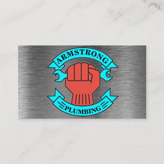 Chrome Metal Design Plumbing Repair Service Visitekaartje (Voorkant)
