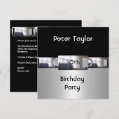 Chrome Metal Silver Mannen 30th Birthday Man Kaart (Voorkant / Achterkant)