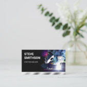 Chrome Metallic Metal Works Welding Service Welder Visitekaartje (Staand voorkant)