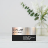 Chrome Metallic Zwart Kleurblok Visitekaartje (Staand voorkant)