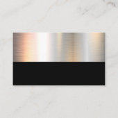 Chrome Metallic Zwart Kleurblok Visitekaartje (Achterkant)
