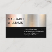 Chrome Metallic Zwart Kleurblok Visitekaartje (Voorkant)