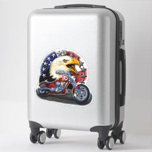 Chrome Motorfiets Chopper Patriottische Adelaar VS Sticker