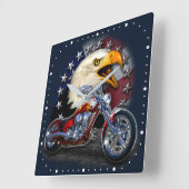 Chrome Motorfiets Chopper Patriottische Adelaar VS Vierkante Klok (Hoek)