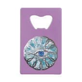 Chrome Mystical Eye Design Creditkaart Flessenopener (Voorkant)