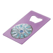 Chrome Mystical Eye Design Creditkaart Flessenopener (Voorkant Gekanteld)