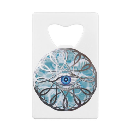 Chrome Mystical Eye Design Creditkaart Flessenopener (Achterkant)
