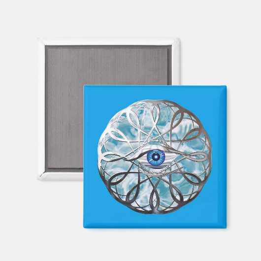 Chrome Mystical Eye Design Magneet (Voorkant / Achterkant)