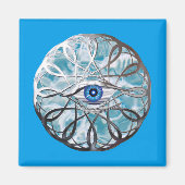 Chrome Mystical Eye Design Magneet (Voorkant)