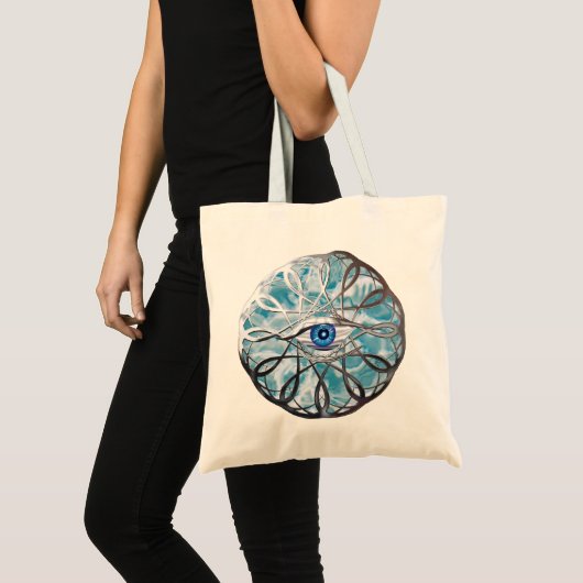 Chrome Mystical Eye Design Tote Bag (Voorkant (product))