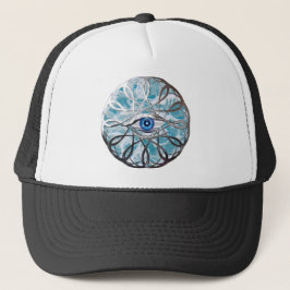 Chrome Mystieke Oog Ontwerp Trucker Pet