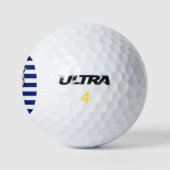 Chrome Nautical Marlin Print op Navy Stripes Golfballen (Logo)