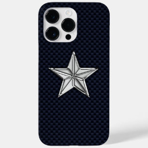 Chrome Nautical Star op koolstofvezel afdrukken Case-Mate iPhone 14 Pro Max Hoesje