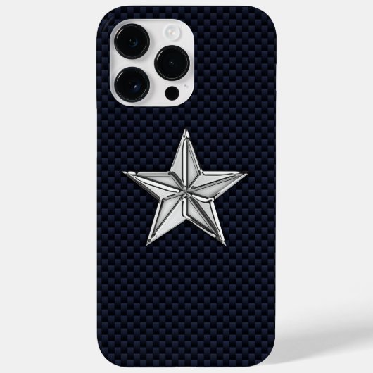 Chrome Nautical Star op koolstofvezel afdrukken Case-Mate iPhone Case (Achterkant)