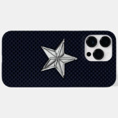 Chrome Nautical Star op koolstofvezel afdrukken Case-Mate iPhone Case (Achterkant (horizontaal))
