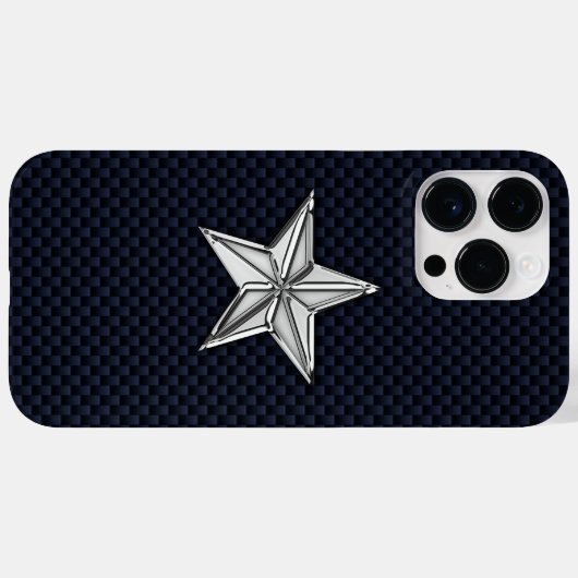 Chrome Nautical Star op koolstofvezel afdrukken Case-Mate iPhone Case (Achterkant (horizontaal))