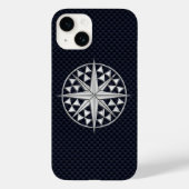 Chrome Nautical Star op koolstofvezel afdrukken Case-Mate iPhone Case (Achterkant)