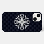 Chrome Nautical Star op koolstofvezel afdrukken Case-Mate iPhone Case (Achterkant (horizontaal))