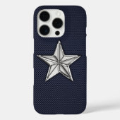 Chrome Nautical Star op koolstofvezel afdrukken Case-Mate iPhone Case (Achterkant)
