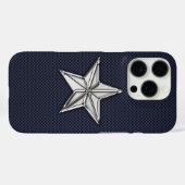 Chrome Nautical Star op koolstofvezel afdrukken Case-Mate iPhone Case (Achterkant (horizontaal))
