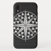 Chrome Nautical Star op koolstofvezel Case-Mate iPhone Case (Achterkant)