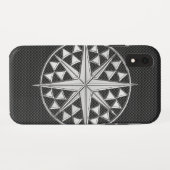 Chrome Nautical Star op koolstofvezel Case-Mate iPhone Case (Achterkant (horizontaal))