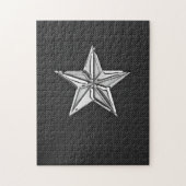 Chrome Nautical Star op koolstofvezel Legpuzzel (Verticaal)