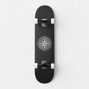 Chrome Nautical Star op koolstofvezel Skateboard
