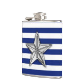 Chrome Nautical Star op marineschepen Heupfles (Links)