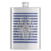 Chrome Nautical Star op marinestapel afdrukken Flacon (Voorkant)