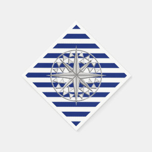 Chrome Nautical Star op marinestapel afdrukken Servetten