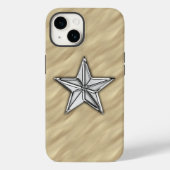 Chrome Nautical Star op Sandy Beach Print Case-Mate iPhone Case (Achterkant)