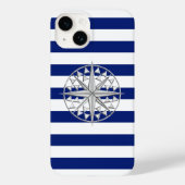 Chrome Nautical Star Print op marinestapels Case-Mate iPhone Case (Achterkant)