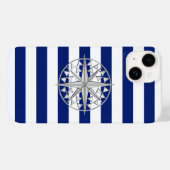 Chrome Nautical Star Print op marinestapels Case-Mate iPhone Case (Achterkant (horizontaal))