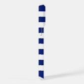 Chrome Nautical Wheel op Navy Stripes iPhone Hoesje (Rechterkant)