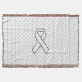 Chrome on White Chevrons Ribbon Awareness Print Deken (Voorkant)