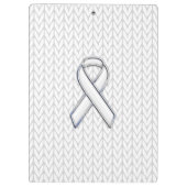 Chrome on White Chevrons Ribbon Awareness Print Klembord (Achterkant)