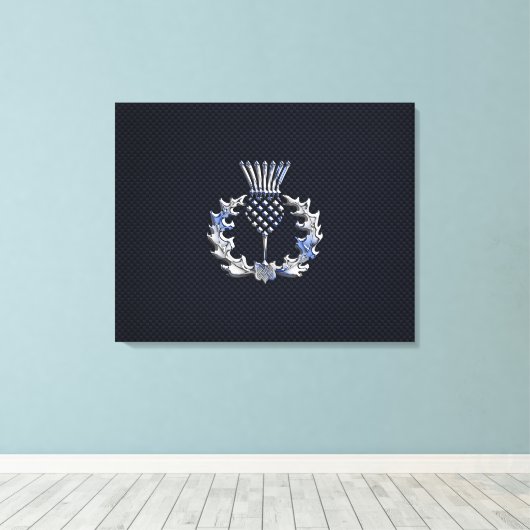 Chrome op koolstofvezel - Schots Thistle afdrukken (Insitu (Houten vloer))