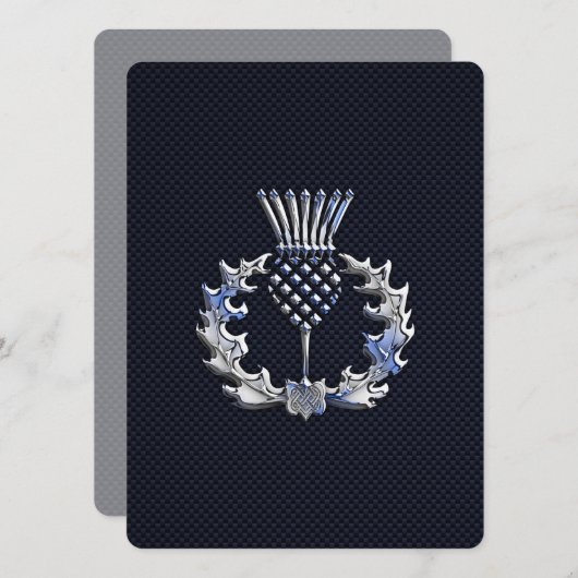 Chrome op koolstofvezel - Schots Thistle afdrukken (Voorkant / Achterkant)