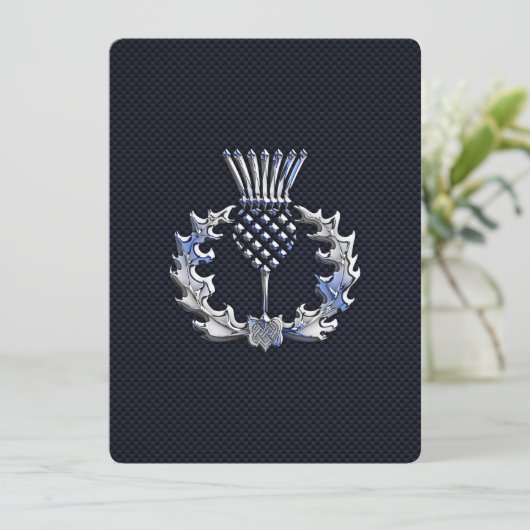 Chrome op koolstofvezel - Schots Thistle afdrukken (Staand voorkant)